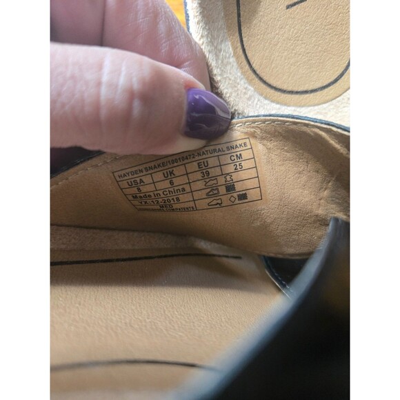 Vionic Hayden Platform Slide Sandals Womens Size 8 Black Snake Pattern - Picture 2 of 7